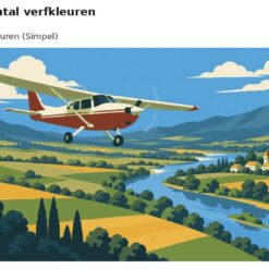 Benadering van het ontwerp propellervliegtuig boven de velden met 24 en 36 verfkleuren