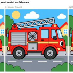 Benadering van het ontwerp rode brandweerauto met 24 en 36 verfkleuren