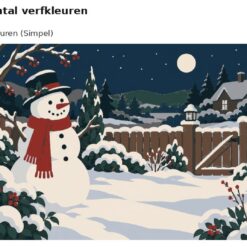 Benadering van het ontwerp sneeuwpop met rode sjaal met 24 en 36 verfkleuren