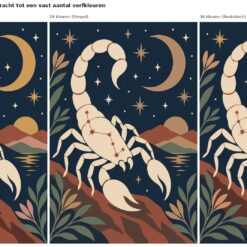 Benadering van sterrenbeeld schorpioen met 24 en 36 verfkleuren
