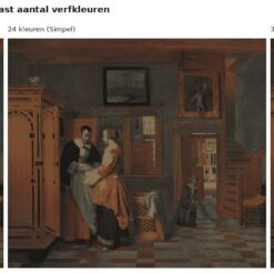 Benadering van Vrouwen bij een linnenkast van Pieter de Hooch met 24 en 36 verfkleuren
