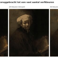 Benadering van Zelfportret als Paulus van Rembrandt met 24 en 36 verfkleuren